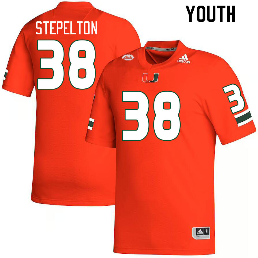Youth #38 Patrick Stepelton Miami Hurricanes College Football Jerseys Stitched Sale-Orange - Click Image to Close